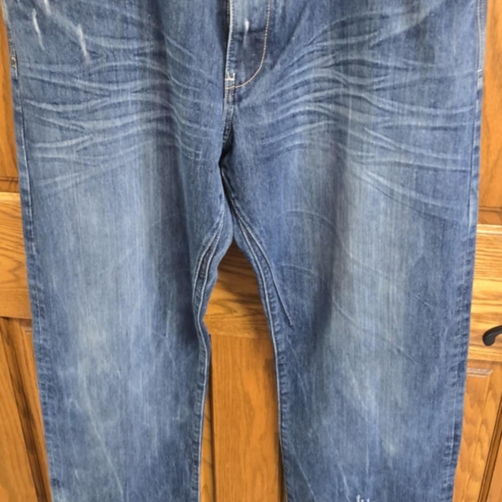 Akoo Blue Straight Jeans with Vintage-Inspired Wash